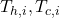  T_{h,i}, T_{c,i} 