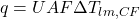  q = U A F \Delta T_{lm,CF} 