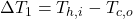  \Delta T_1 = T_{h,i} - T_{c,o} 