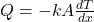 Q = -kA\frac{dT}{dx}