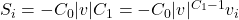  S_{i} = -C_{0}|v|C_{1} = -C_{0}|v|^{C_{1}-1}v_{i} 