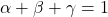  \alpha + \beta + \gamma = 1 