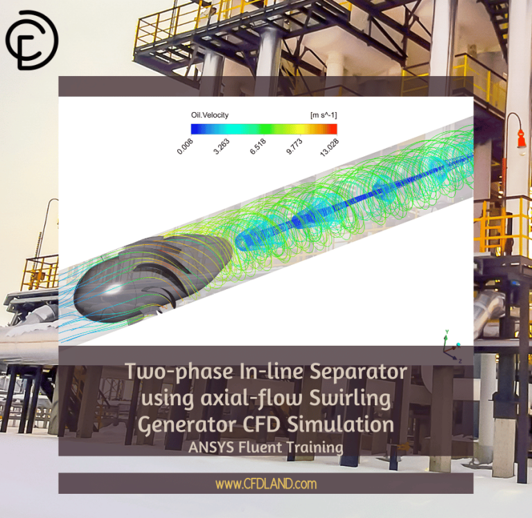 Two-phase In-line Separator using axial-flow Swirling Generator CFD Simulation – ANSYS Fluent Training