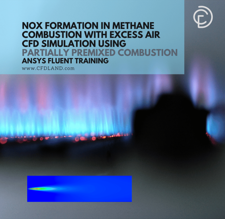 NOx Formation in Methane Combustion with Excess Air CFD Simulation Using Partially Premixed Combustion, ANSYS Fluent Training