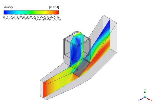 Flat Diverter Damper CFD Simulation, ANSYS Fluent Training