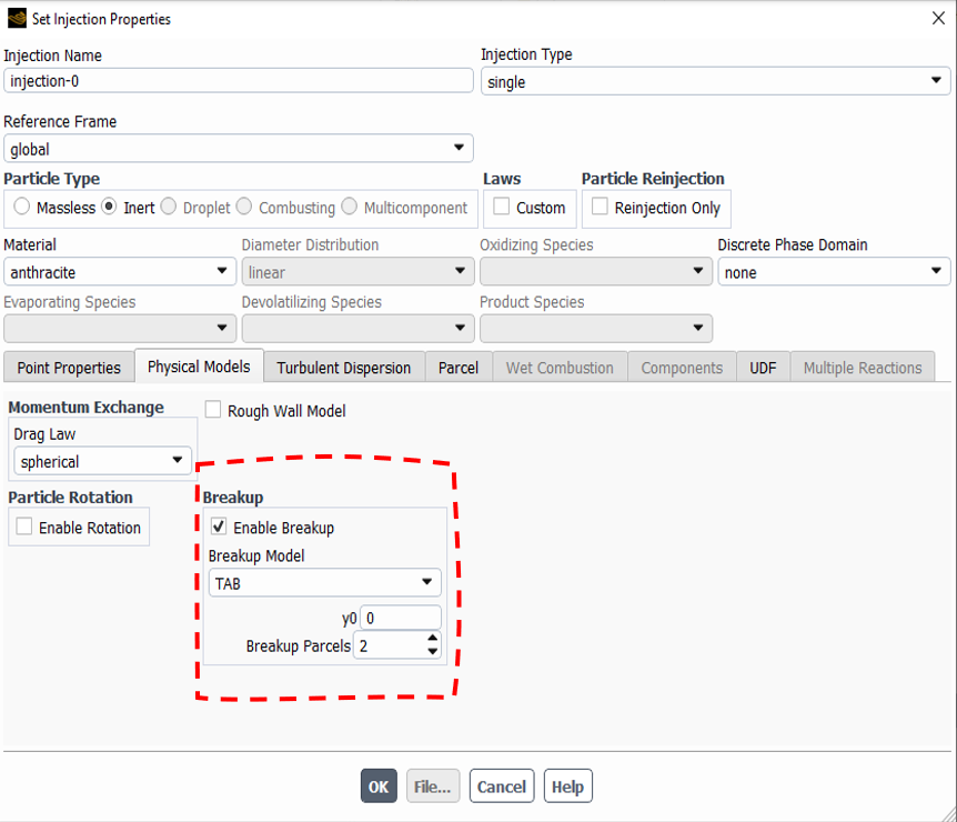 TAB breakup model in ANSYS Fluent