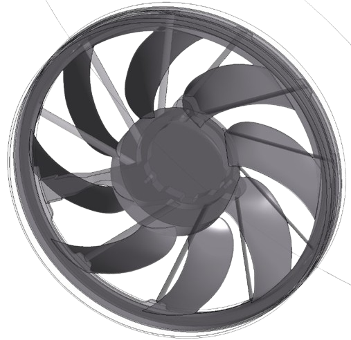 Schematic of 3D axial fan CFD Simulation