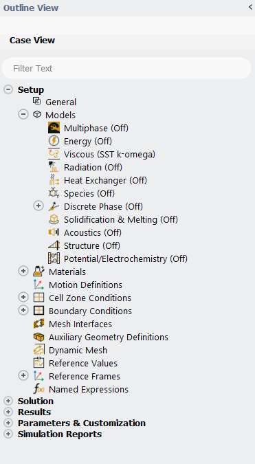 Fig 3. Models available in ANSYS Fluent software