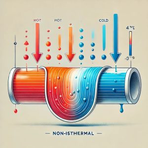 Figure 8- Non-isothermal fluid flow: impact of temperature variation