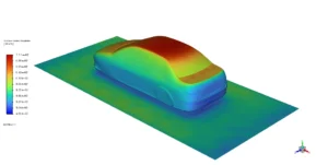 Surface incident radiation on car during paint curing