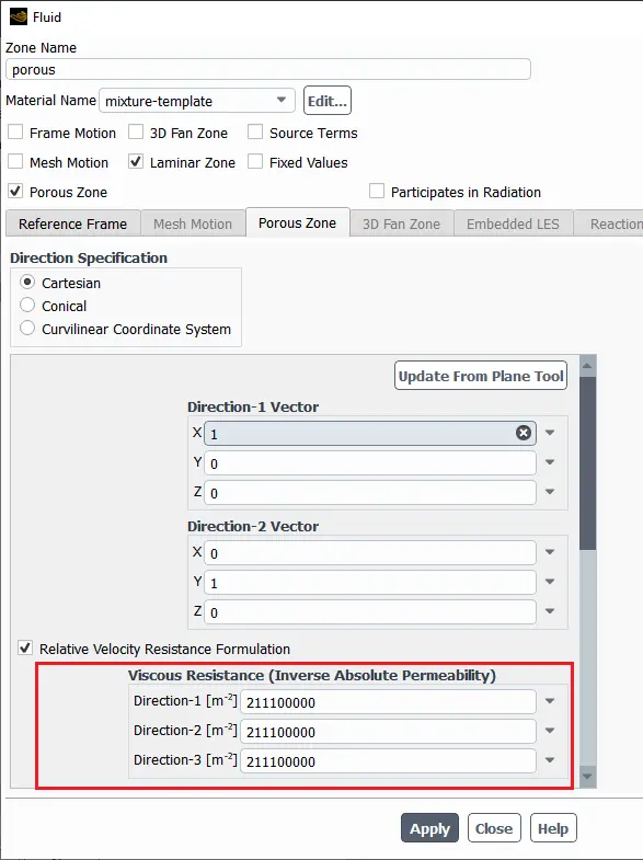 Porous Media in ANSYS Fluent 