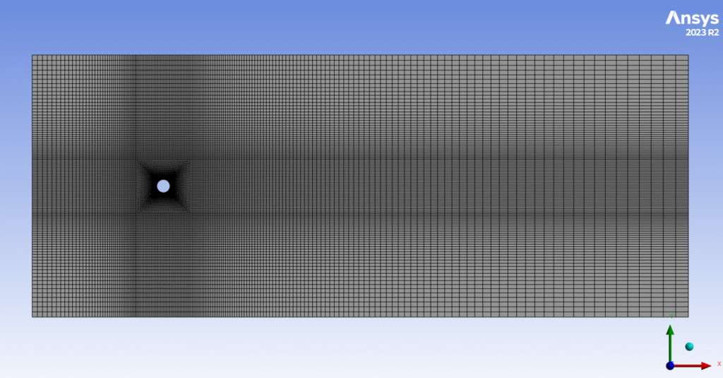 Figure 12- mesh generation for 2d flow domain around a cylinder
