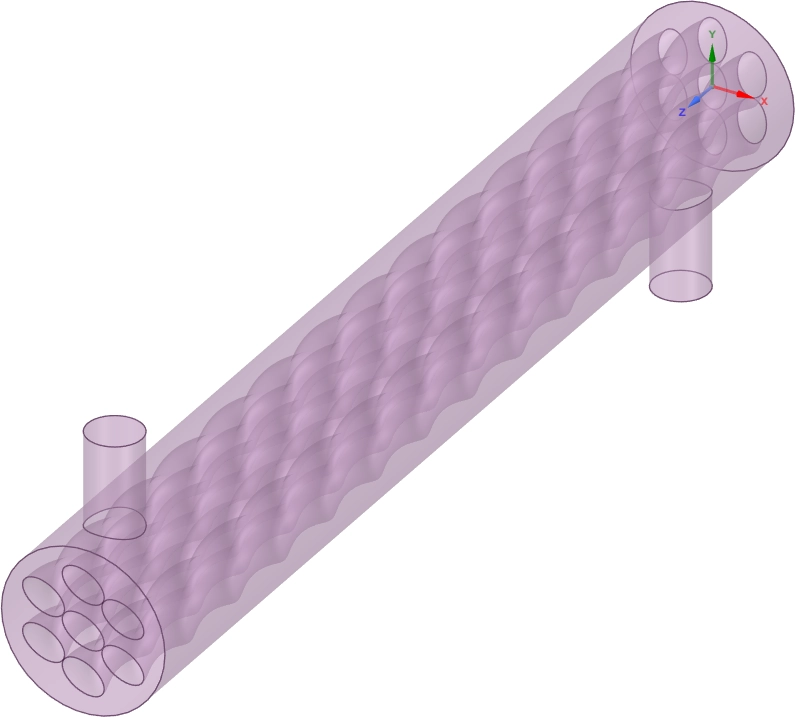 Twisted Tubes in Heat Exchanger CFD Ansys Fluent