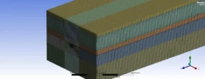 The fully structured mesh used for the Hybrid Photovoltaic Thermal (PVT) Collector Fluent simulation.