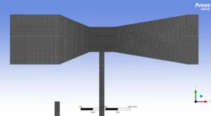 The structured mesh used for the Venturi Effect CFD simulation, with refinement in the throat
