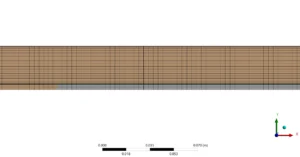 A zoomed-in view of the high-quality, structured grid with 55,870 quad cells used for the axisymmetric CFD simulation