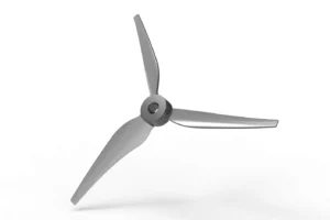 Figure 1: 3D Geometry of the UAV Propeller blade showing the twisted airfoil sections from the root to the tip used for this CFD simulation.