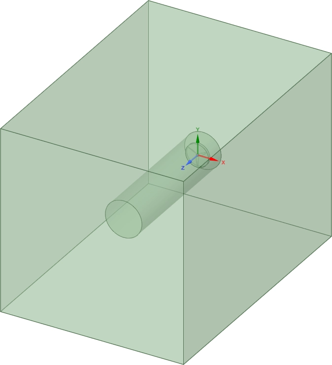 Computational Domain showing the inner rotating zone and the outer stationary zone used for the MRF Fluent setup.