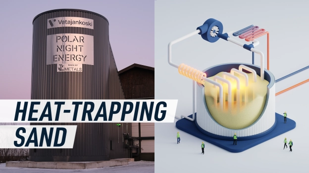 Sand Trapping, showing the concept of using sand as a thermal storage medium