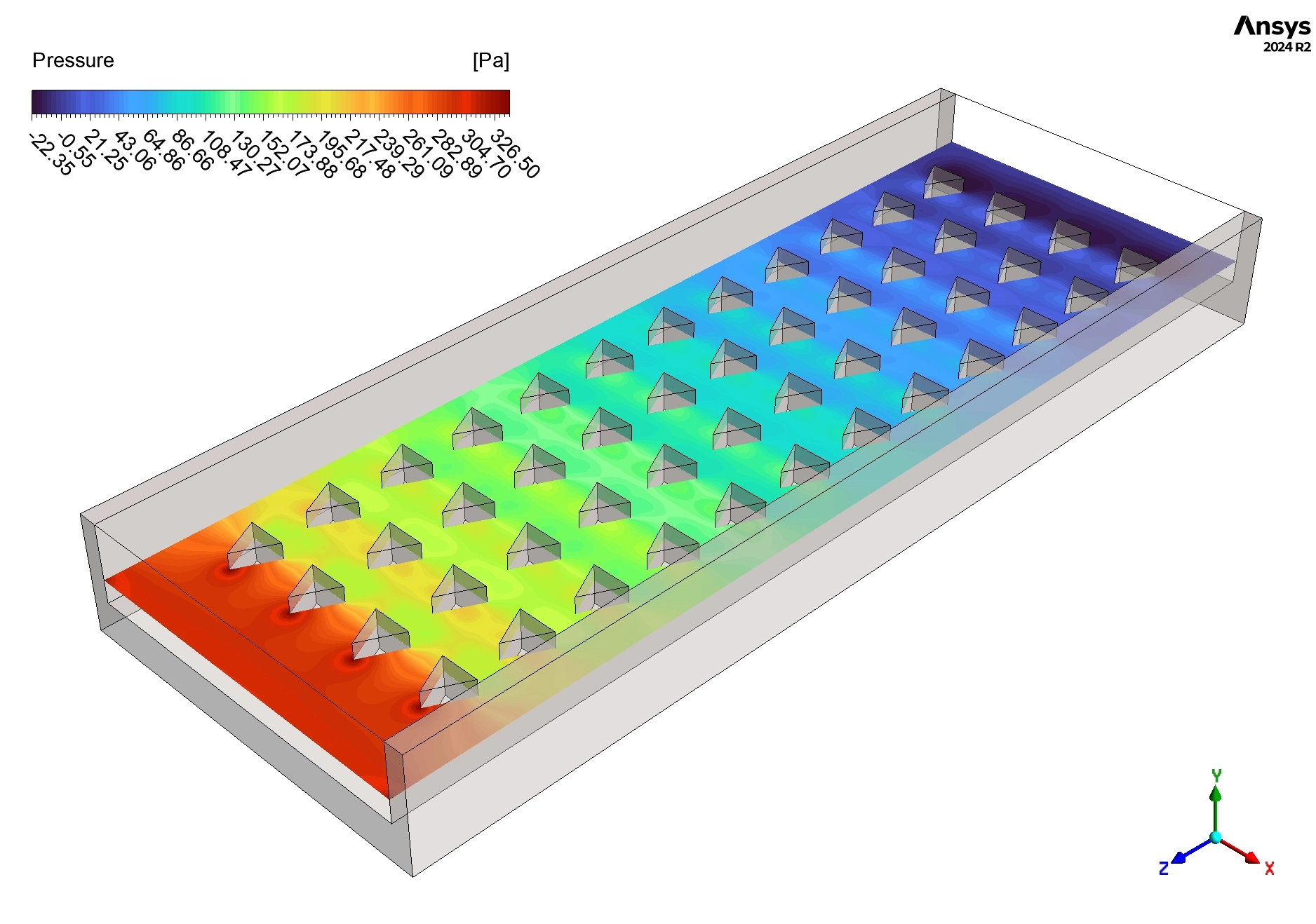 Triangular Shaped Pin Fins CFD Validation: Open Microchannel Heat Sinks in Fluent