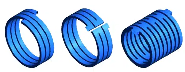 Three different designs recommended for the water jacket, showing the various pipe configurations (Design 1, 2, and 4) tested to find the best cooling shape
