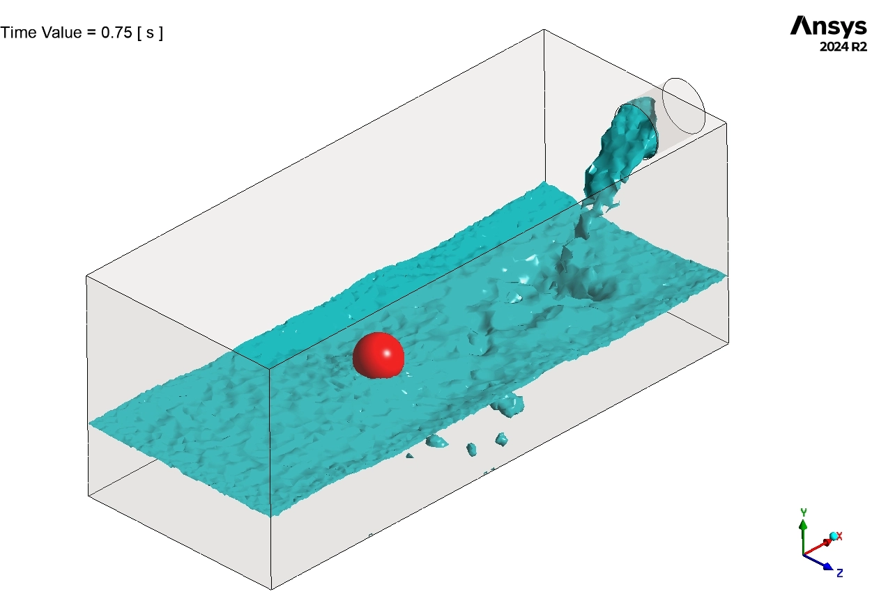Ball Motion During Water Tank Filling CFD Simulation: ANSYS Fluent 6-DOF Tutorial