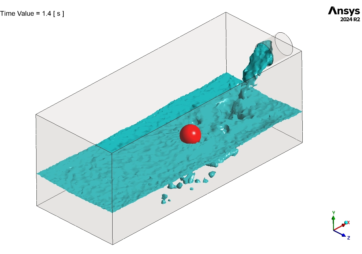 Ball Motion During Water Tank Filling CFD Simulation: ANSYS Fluent 6-DOF Tutorial
