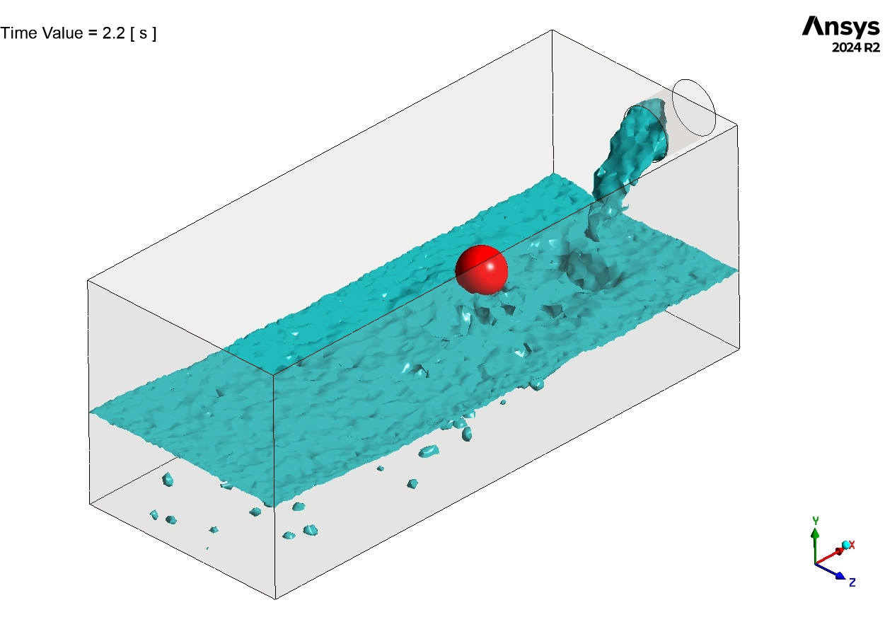 Ball Motion During Water Tank Filling CFD Simulation: ANSYS Fluent 6-DOF Tutorial