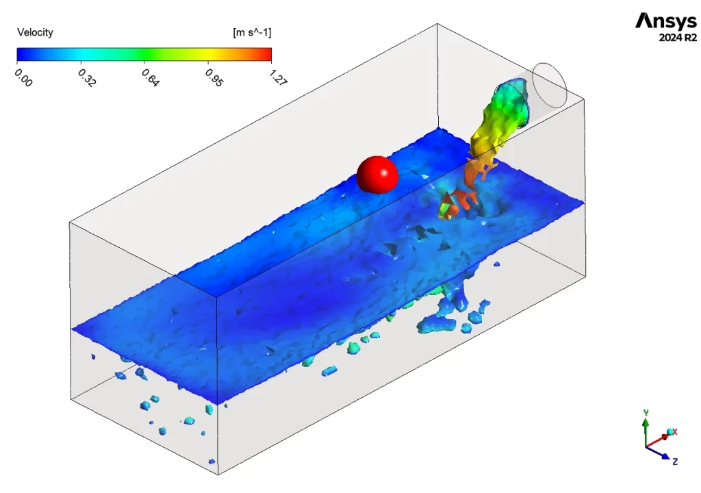 Ball Motion During Water Tank Filling CFD Simulation: ANSYS Fluent 6-DOF Tutorial