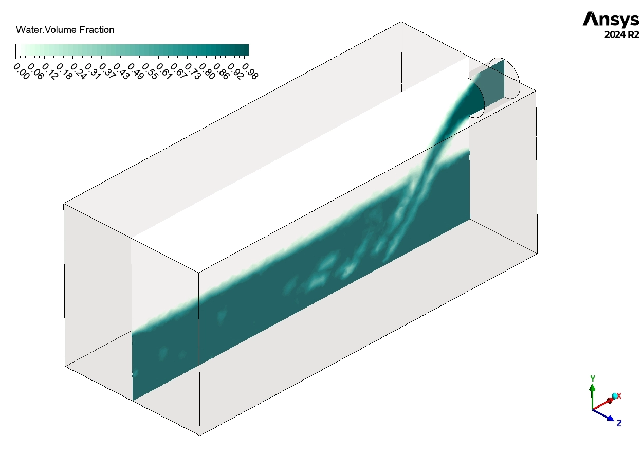 Ball Motion During Water Tank Filling CFD Simulation: ANSYS Fluent 6-DOF Tutorial