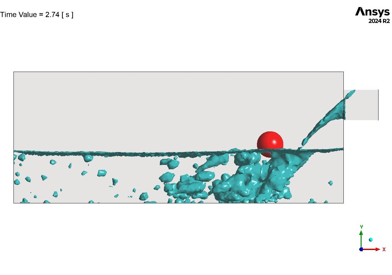 Ball Motion During Water Tank Filling CFD Simulation: ANSYS Fluent 6-DOF Tutorial