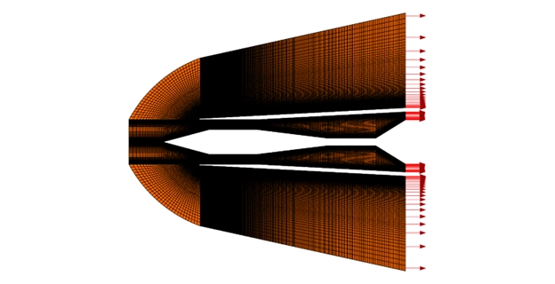 Structured grid, displaying the high-quality mesh with exactly 73,540 organized cells used to catch the sharp shock waves