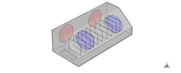 The 3D computational representation showing the 1.7 million tetrahedral cells used for thermal calculation