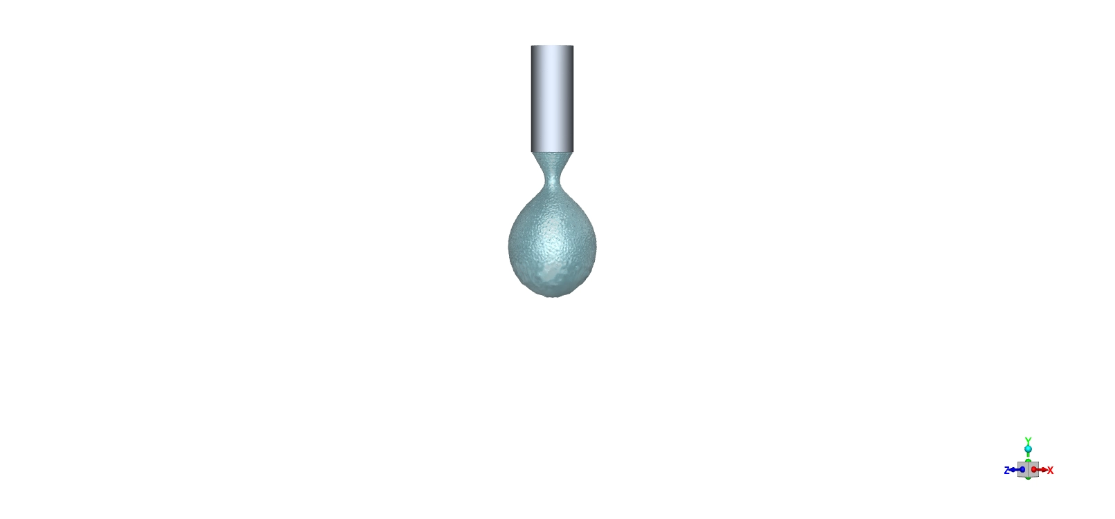 Thinning and pinching off water droplet falling from a faucet
