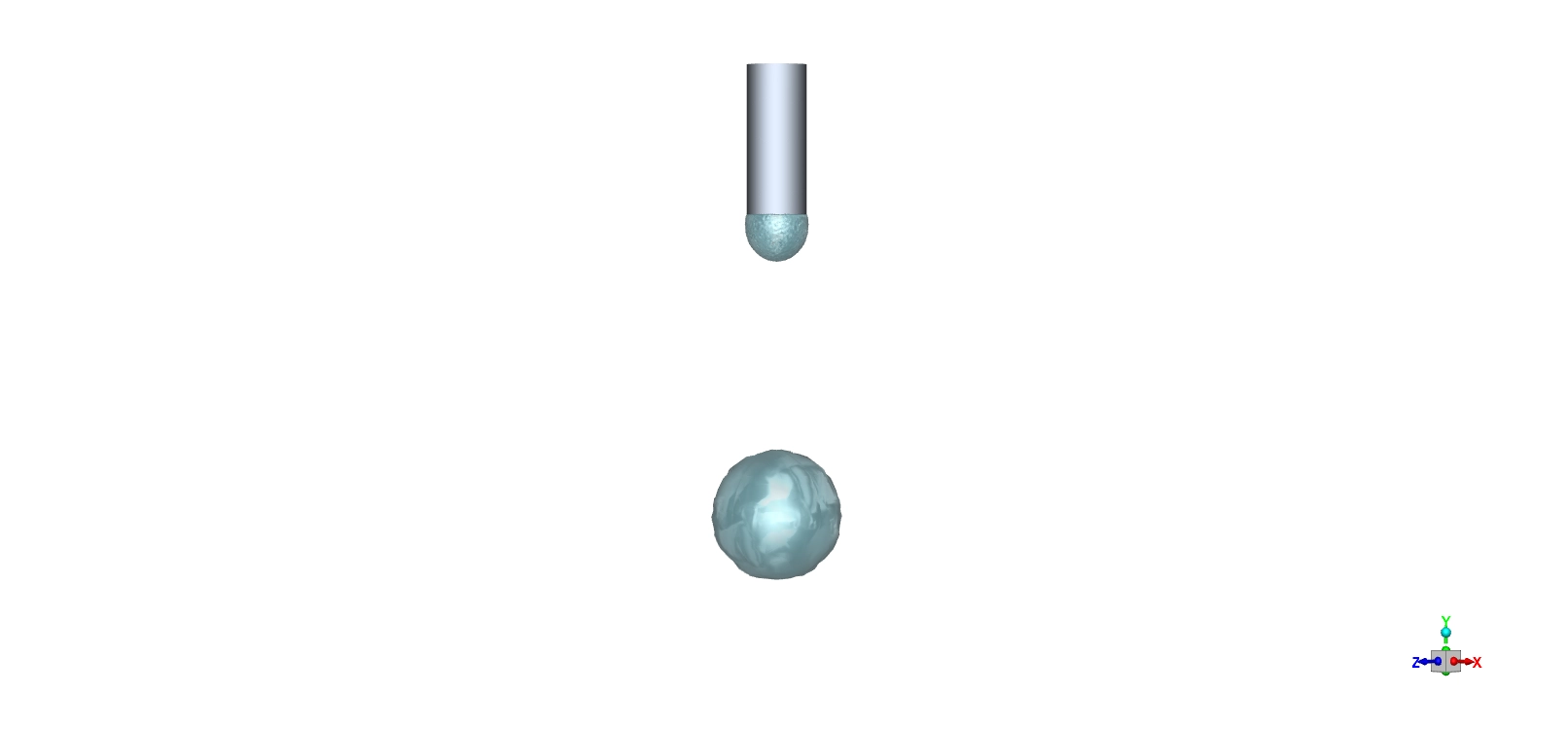 Thinning and pinching off water droplet falling from a faucet