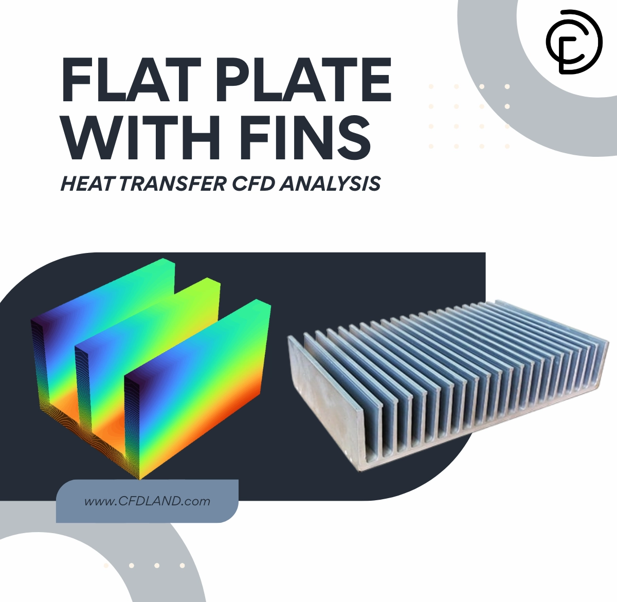 Flat Plate With Fins Heat Transfer CFD Analysis: ANSYS Fluent Tutorial