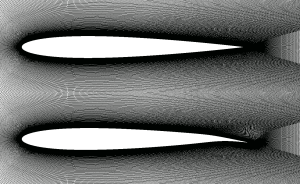 Structured grid generated over the basic airfoil and optimized one via ICEM