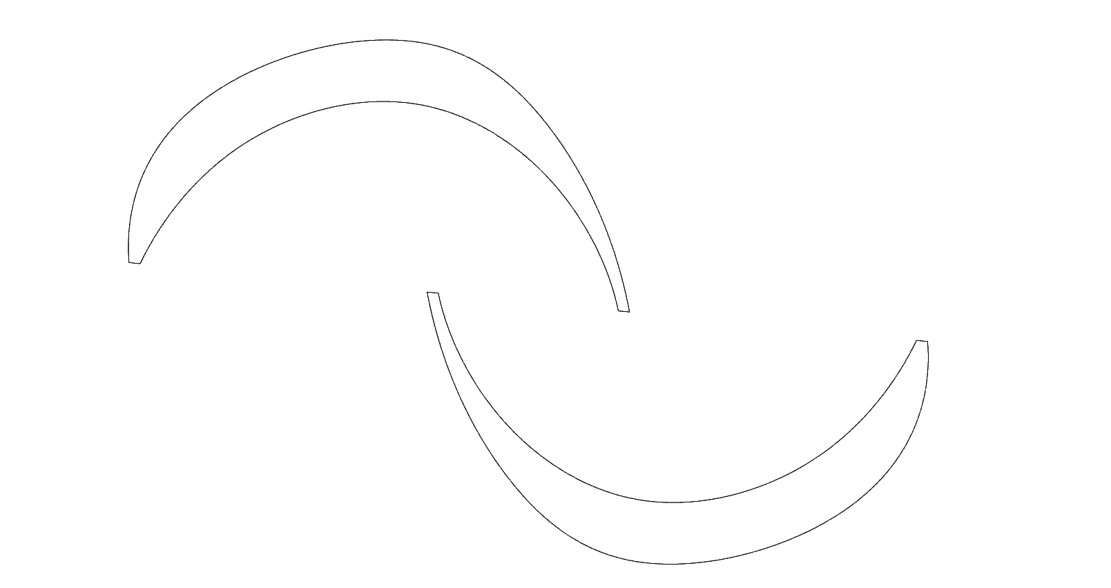 The final optimized two-blade rotor profile generated by the ANSYS algorithm
