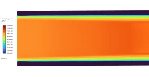 Velocity magnitude contour showing 13.6 m/s central air core driving thin mucus